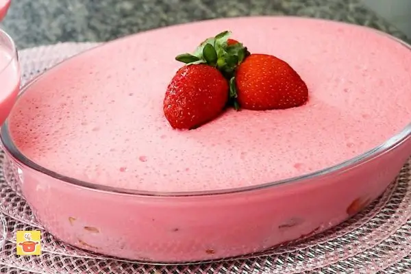 Sobremesa Gelada de Gelatina com Creme