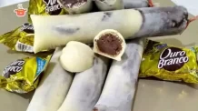 Receita de geladinho gourmet de Ouro Branco Sonho de Valsa